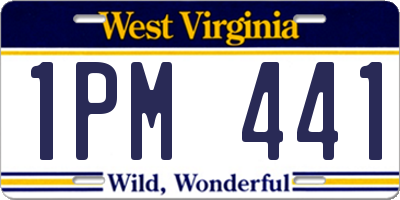 WV license plate 1PM441