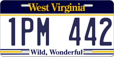 WV license plate 1PM442