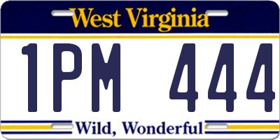 WV license plate 1PM444