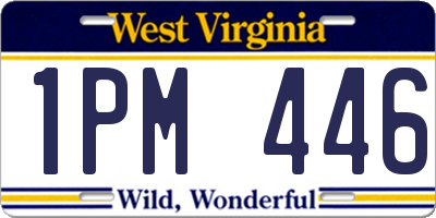 WV license plate 1PM446