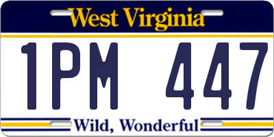 WV license plate 1PM447