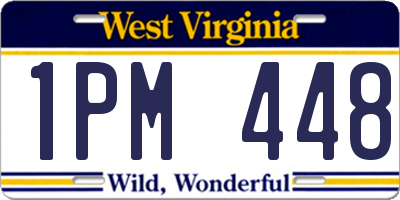 WV license plate 1PM448