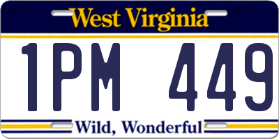 WV license plate 1PM449