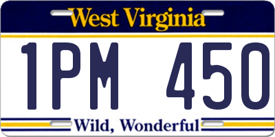 WV license plate 1PM450