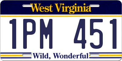 WV license plate 1PM451