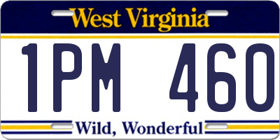 WV license plate 1PM460