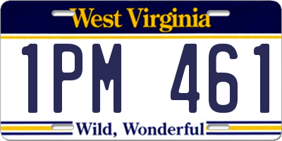 WV license plate 1PM461