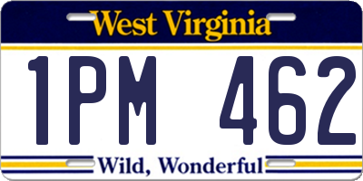 WV license plate 1PM462