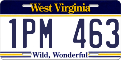 WV license plate 1PM463