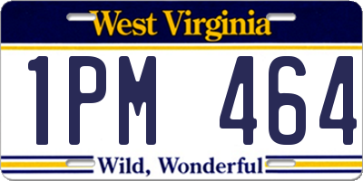 WV license plate 1PM464