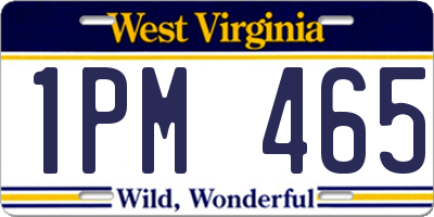 WV license plate 1PM465