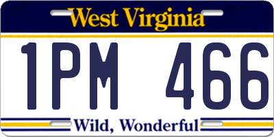 WV license plate 1PM466