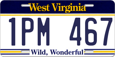 WV license plate 1PM467