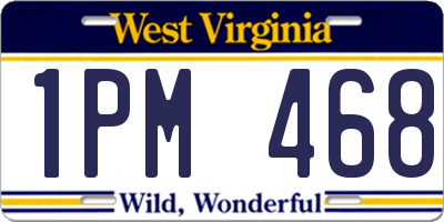 WV license plate 1PM468