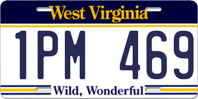 WV license plate 1PM469