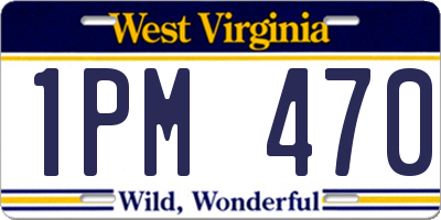WV license plate 1PM470