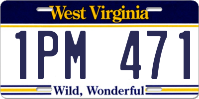 WV license plate 1PM471
