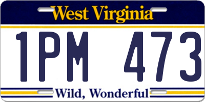 WV license plate 1PM473