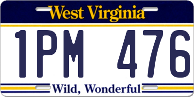 WV license plate 1PM476