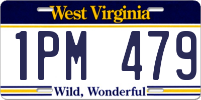 WV license plate 1PM479