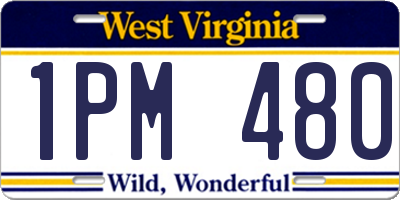 WV license plate 1PM480