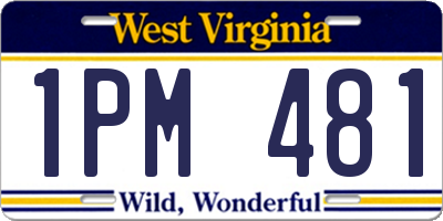 WV license plate 1PM481