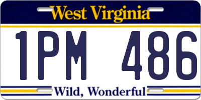 WV license plate 1PM486