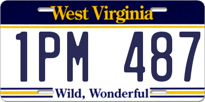 WV license plate 1PM487