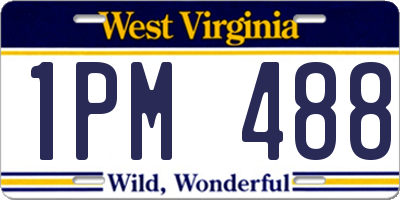 WV license plate 1PM488