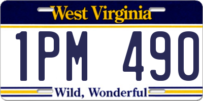 WV license plate 1PM490