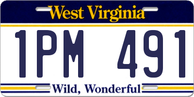 WV license plate 1PM491