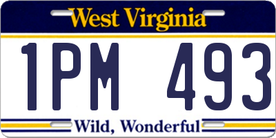 WV license plate 1PM493