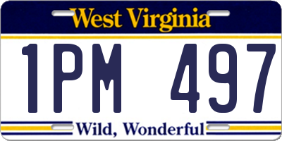 WV license plate 1PM497