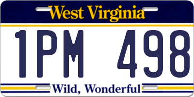 WV license plate 1PM498