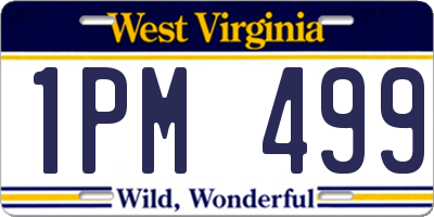 WV license plate 1PM499