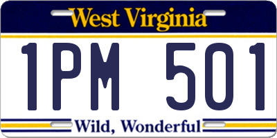WV license plate 1PM501
