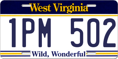 WV license plate 1PM502