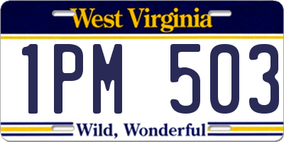 WV license plate 1PM503