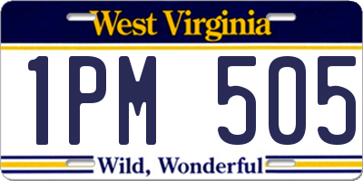 WV license plate 1PM505