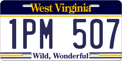 WV license plate 1PM507