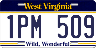 WV license plate 1PM509