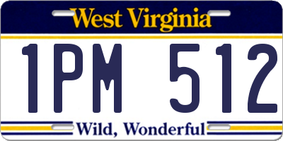 WV license plate 1PM512