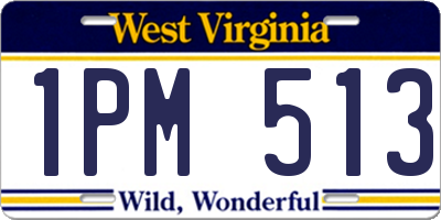 WV license plate 1PM513