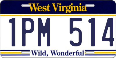 WV license plate 1PM514