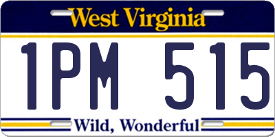 WV license plate 1PM515