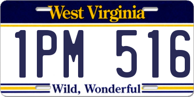 WV license plate 1PM516