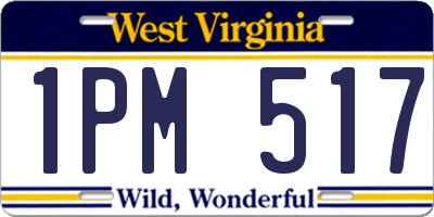 WV license plate 1PM517