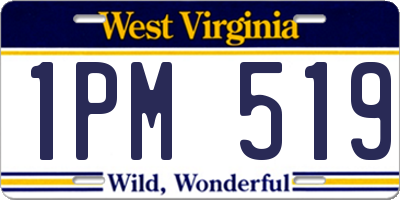 WV license plate 1PM519
