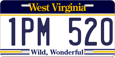 WV license plate 1PM520
