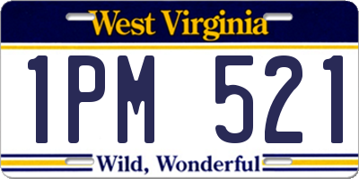 WV license plate 1PM521